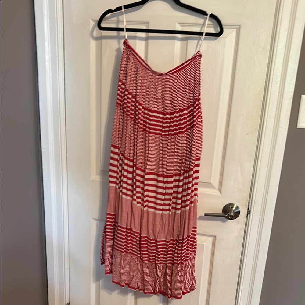 Red Striped Maxi Skirt